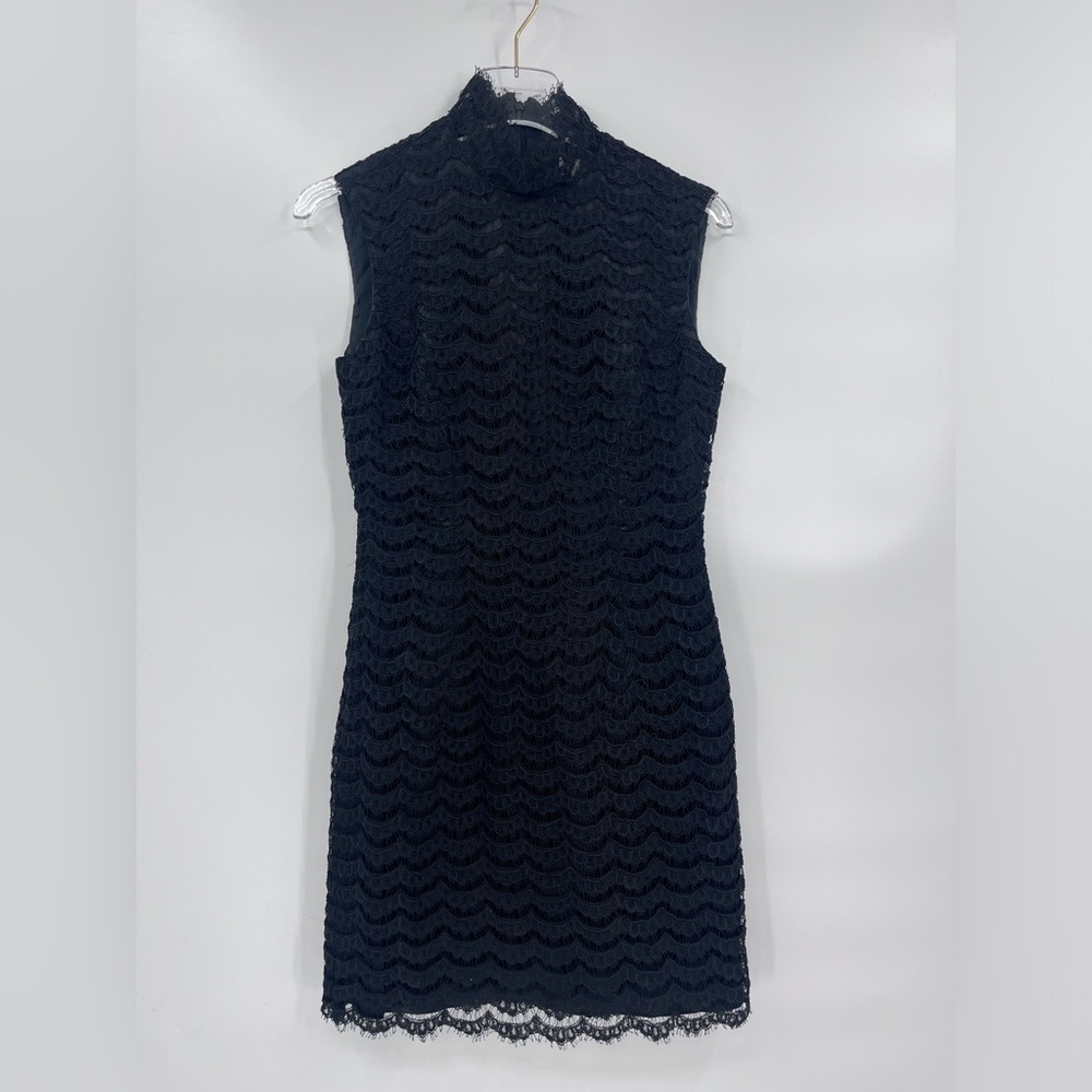 Carmen Marc Valvo - Black Floral Embroidered Dress Sz 4
